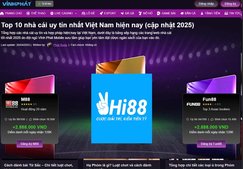 Vĩnh Phát mobile đánh giá Hi88 Belizelaw
